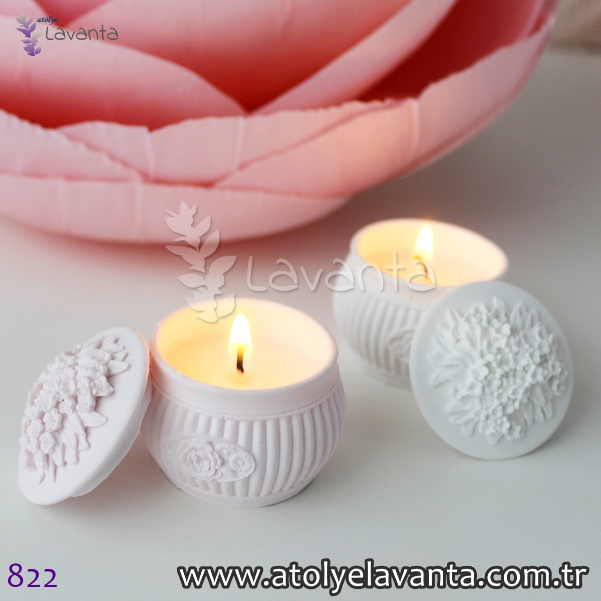 Çiçek Kapaklı Yuvarlak Mücevher Kutusu Silikon Kalıbı