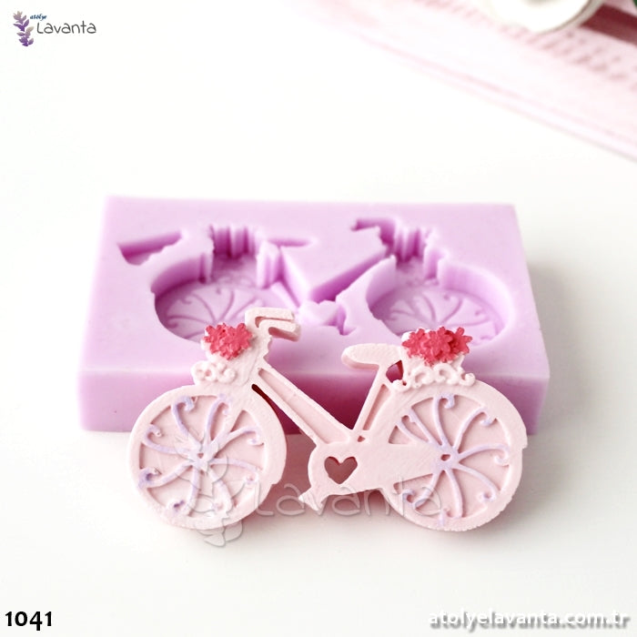 Çiçekli Bisiklet Silikon Kalıbı