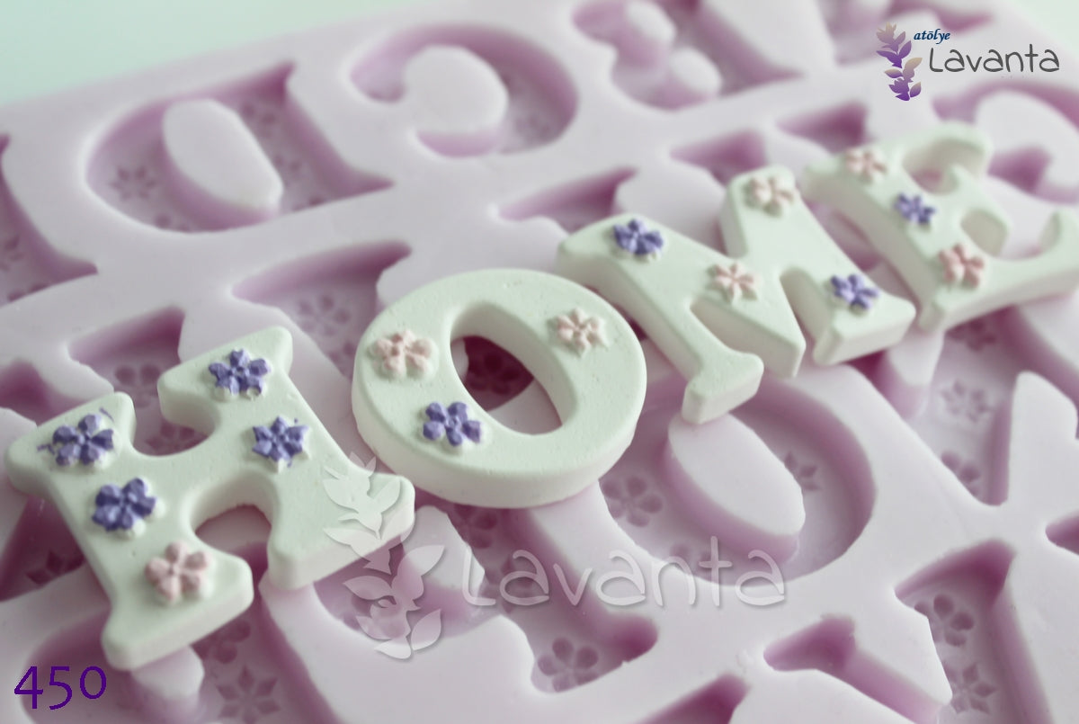 Çiçekli Harfler Silikon Kalıbı