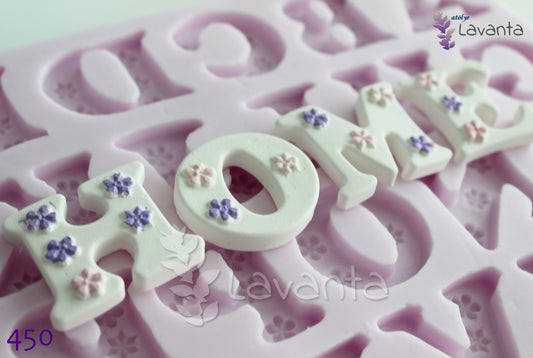 Çiçekli Harfler Silikon Kalıbı