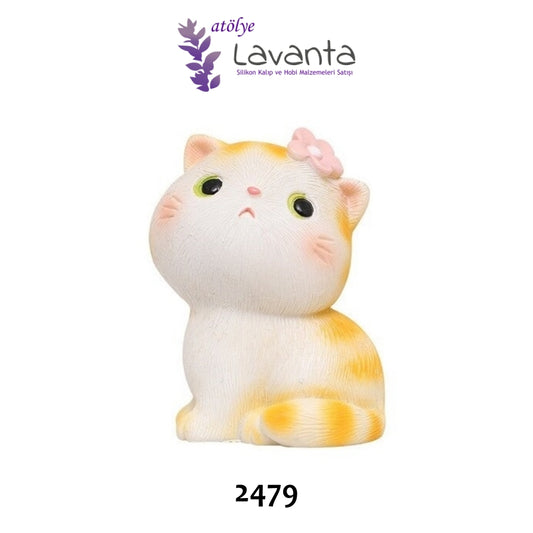 Çiçekli Kedicik Silikon Kalıbı