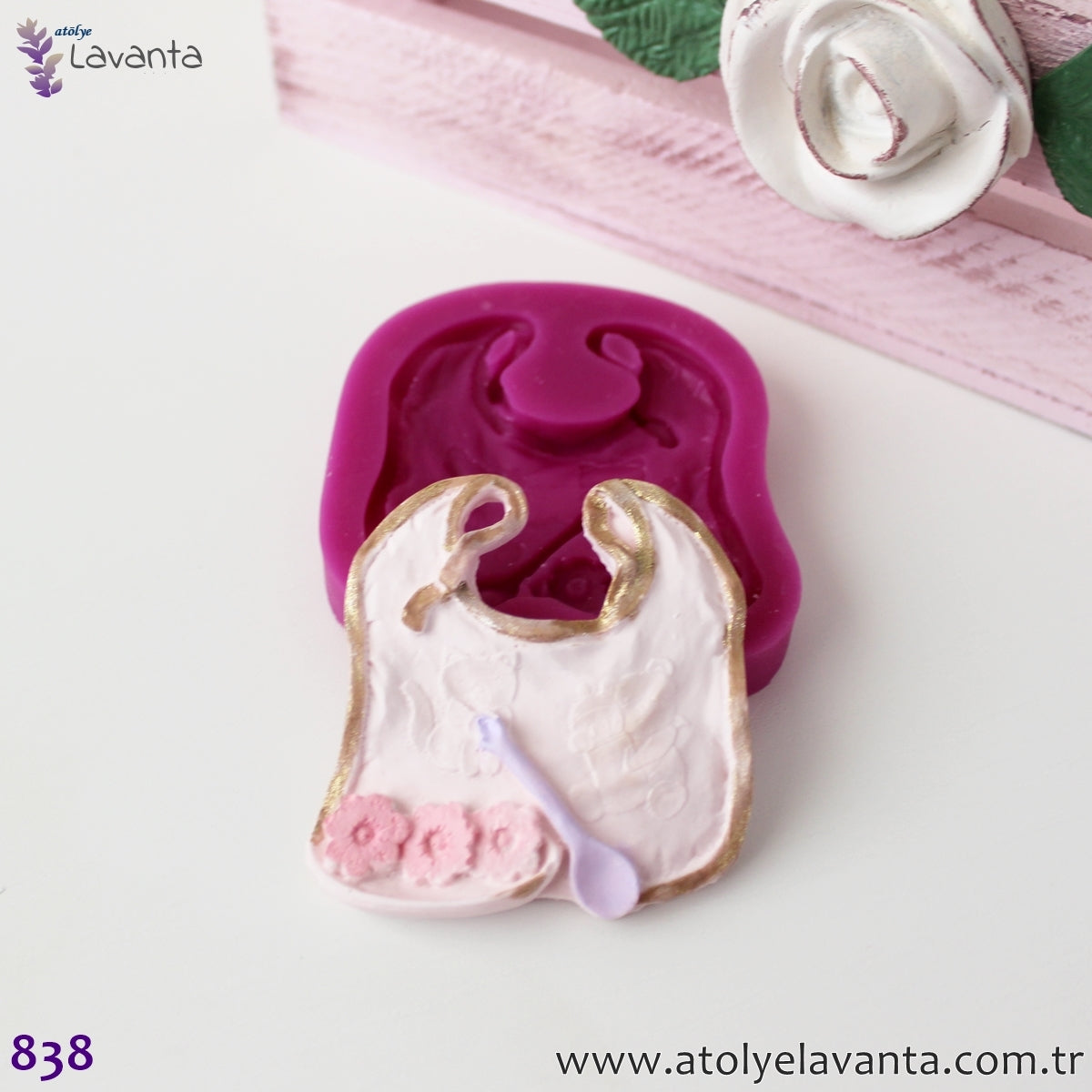 Çiçekli Mama Önlüğü Silikon Kalıbı