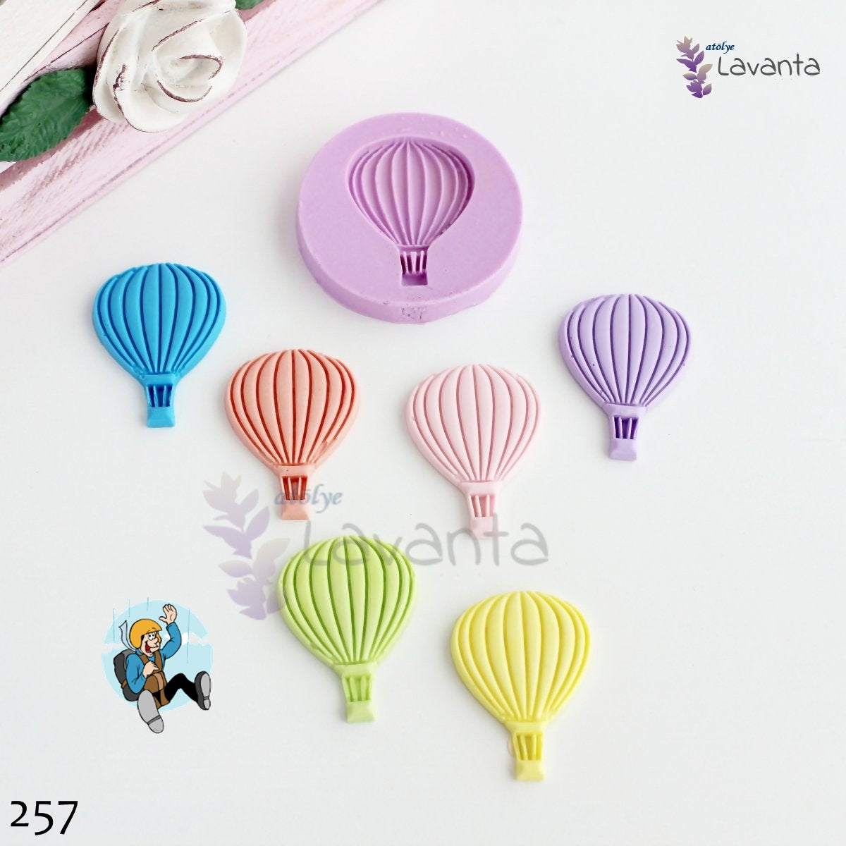 Çizgili Uçan Balon Silikon Kalıbı