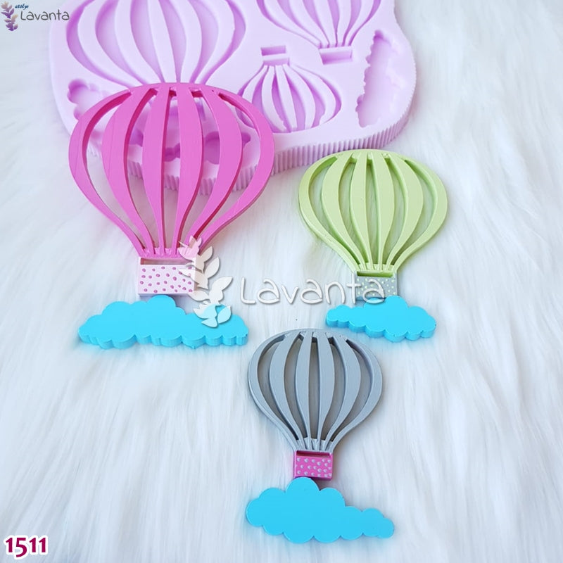 Dev Balon ve Bulutlar Bebek Panosu Silikon Kalıbı