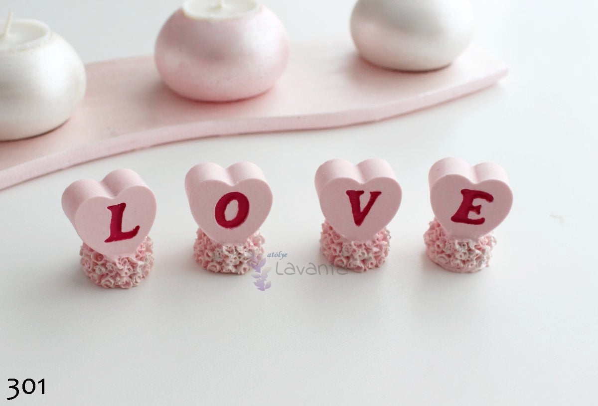 Dörtlü Kalp Love Silikon Kalıbı