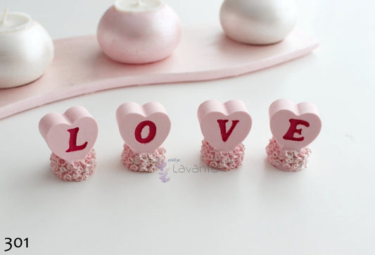 Dörtlü Kalp Love Silikon Kalıbı