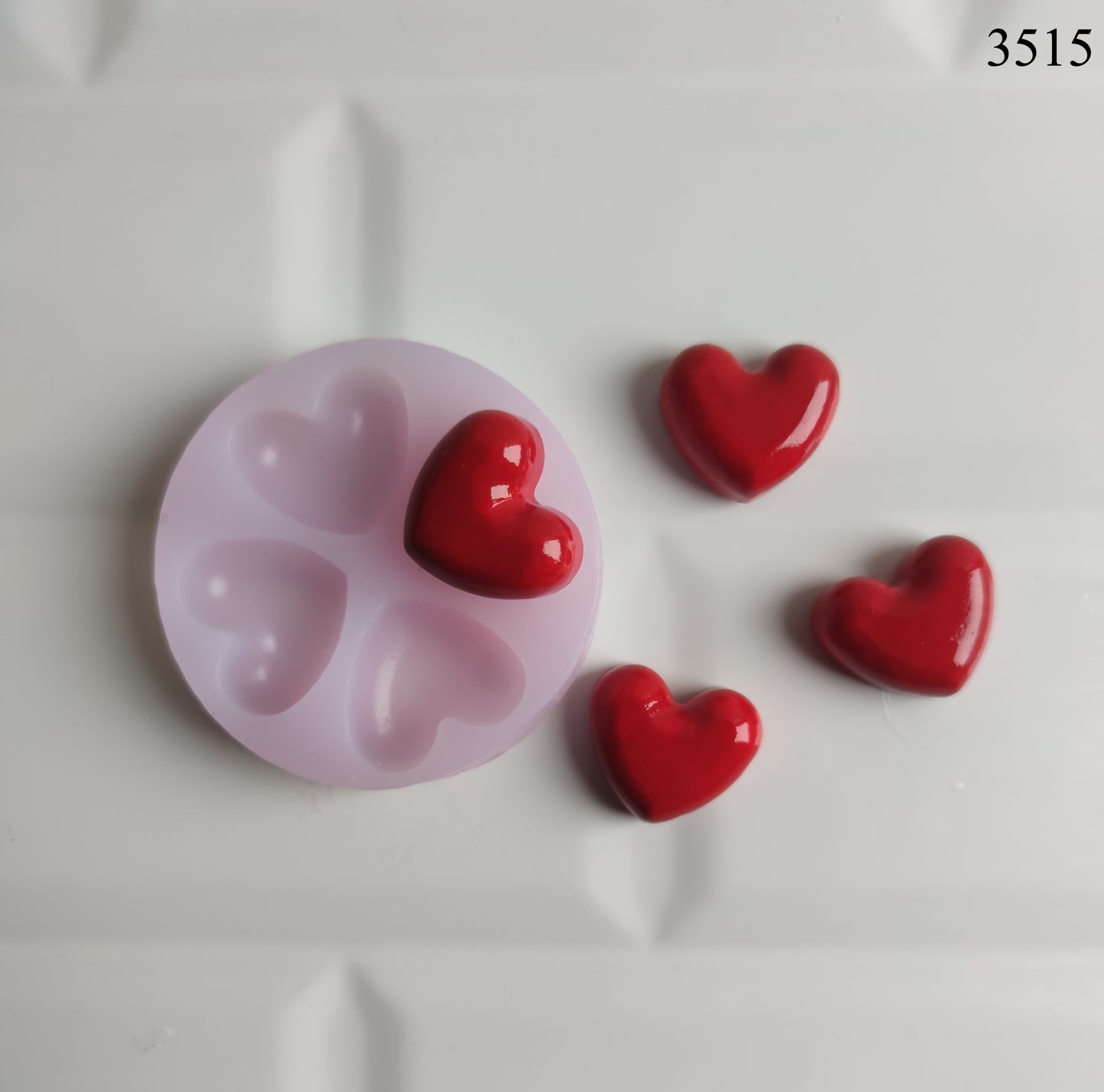 Dörtlü Kalpler Silikon Kalıbı