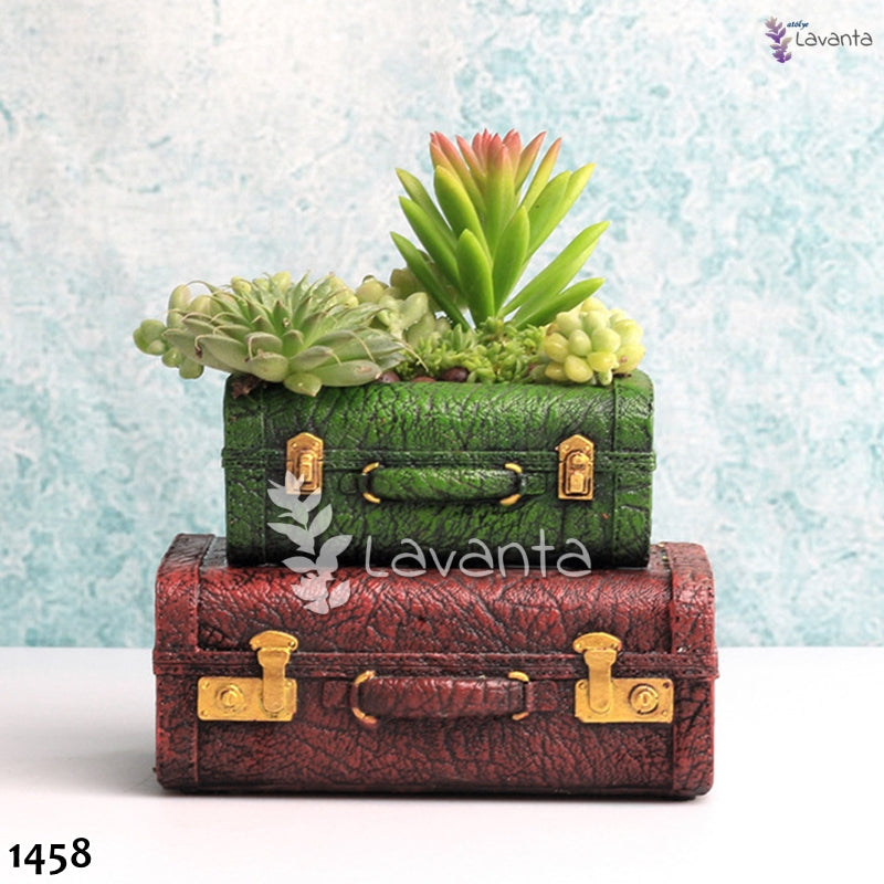 İkili Bavul Saksı Silikon Kalıbı