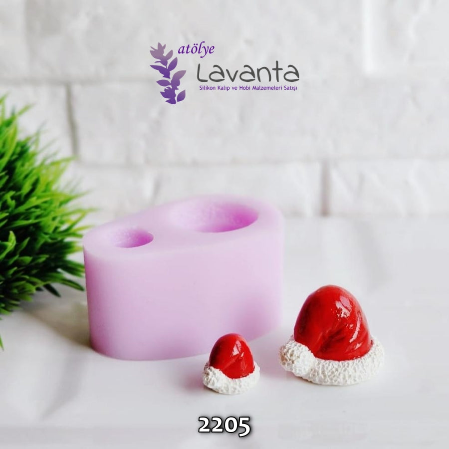 İkili Noel Baba Şapkası Saksı Süsü Kalıpları