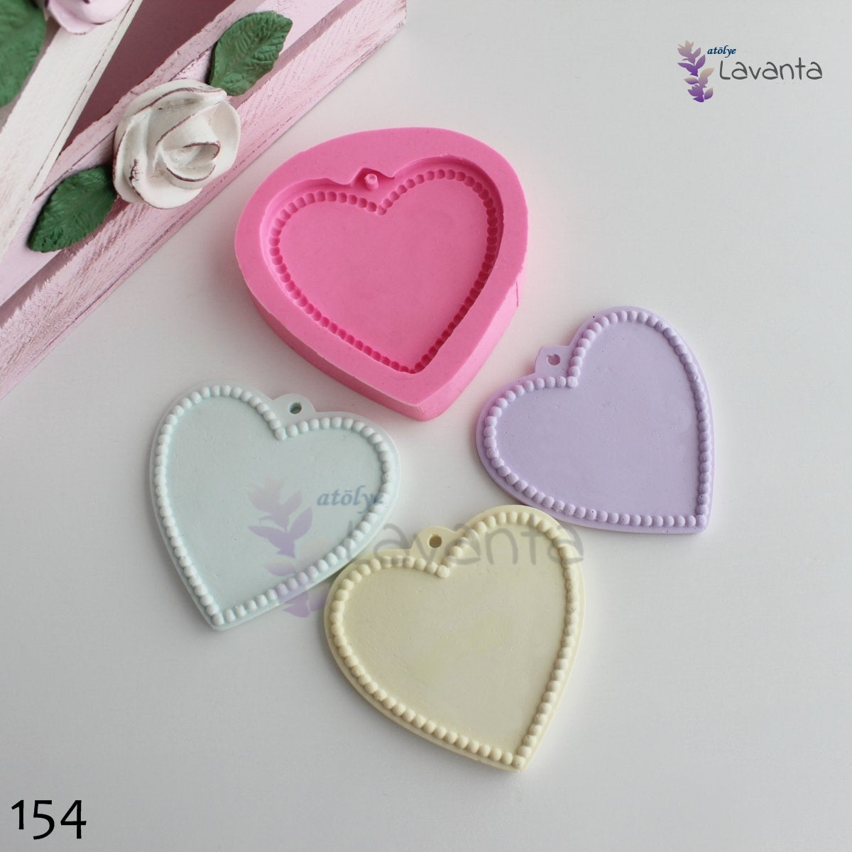 İncili Kalp Tabanlık Silikon Kalıbı