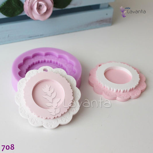 İşlemeli Yuvarlak Tabanlık Silikon Kalıbı