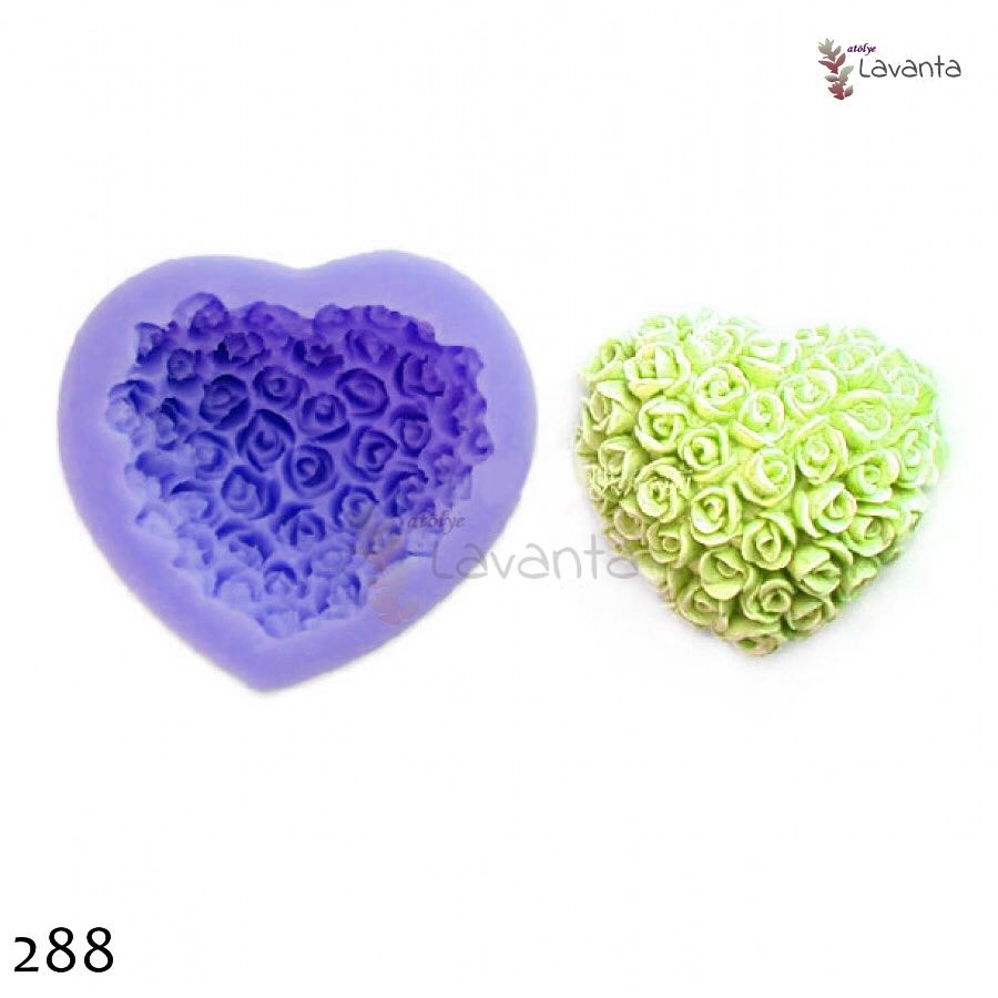 Kalp Gül Silikon Kalıbı