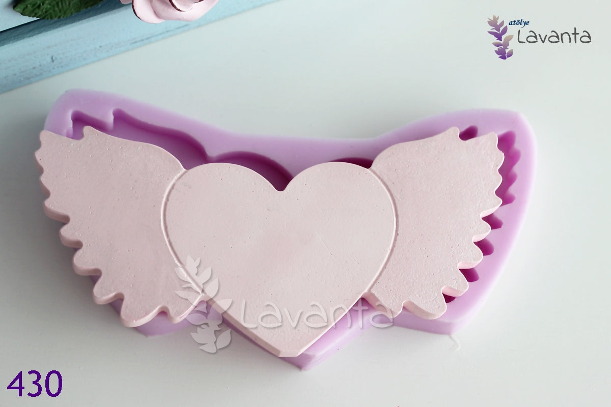 Kanatlı Kalp Tabanlık Silikon Kalıbı