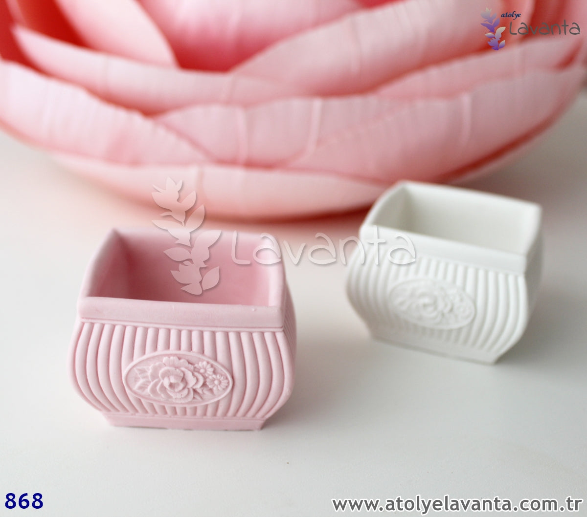 Kare Çizgili Saksı Silikon Kalıbı