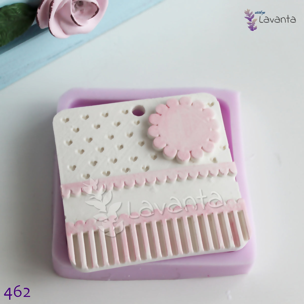 Kare Kalp Detaylı Tabanlık Silikon Kalıbı