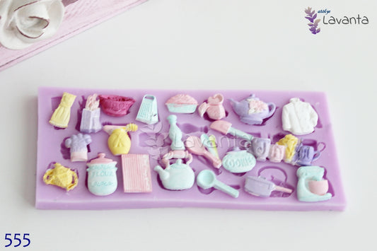 Çoklu Mini Mutfak Gereçleri Silikon Kalıbı