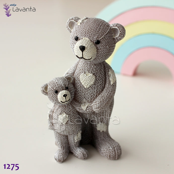 Örgü Anne ve Çocuk Ayıcık Silikon Kalıbı