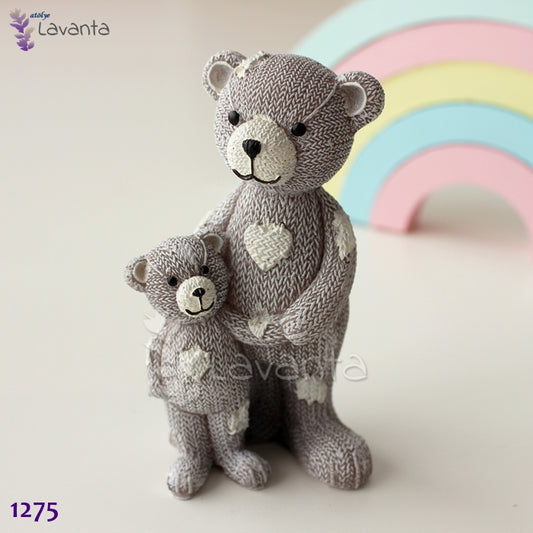 Örgü Anne ve Çocuk Ayıcık Silikon Kalıbı