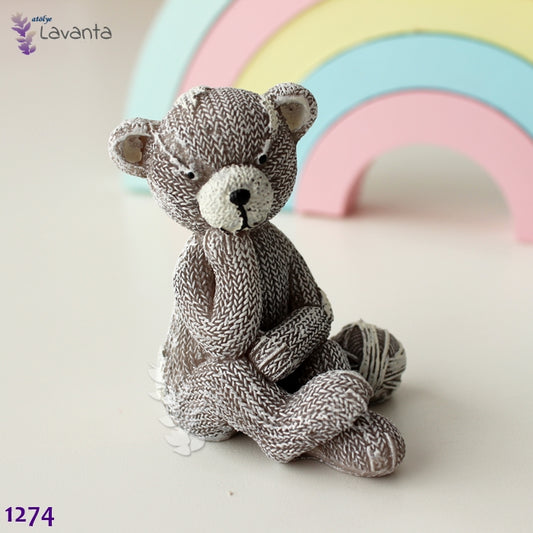 Örgü Düşünen Ayıcık Silikon Kalıbı