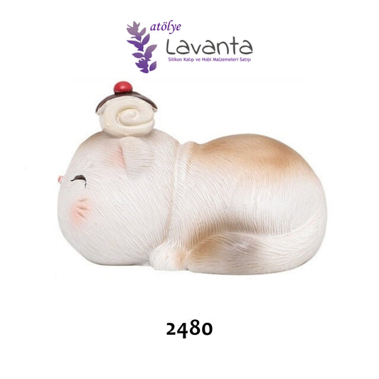 Pastacı Yatan Kedicik Silikon Kalıbı