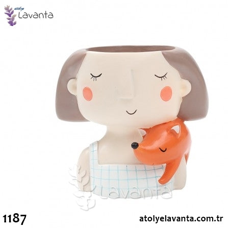 Sincaplı Kız Saksı Silikon Kalıbı