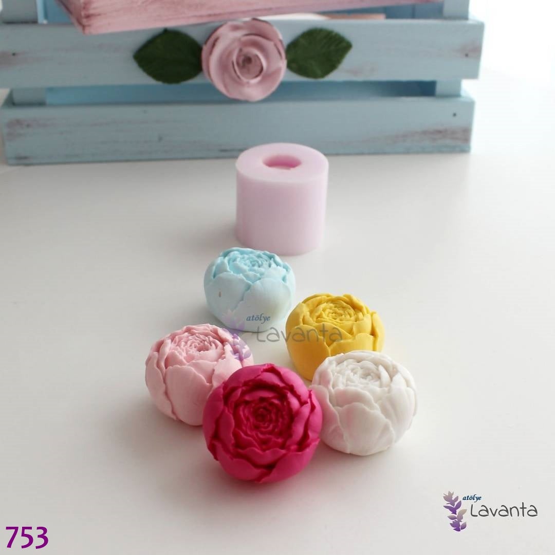 Top Şakayık Gül Kokulu Taş Silikon Kalıbı