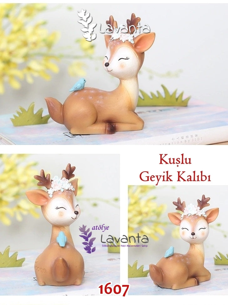 Üç Boyutlu Kuşlu Geyik Silikon Kalıbı