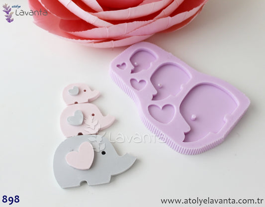 Üç Boy Kalpli Fil Silikon Kalıbı
