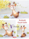 Üç Boyutlu Kelebekli Geyik Silikon Kalıbı