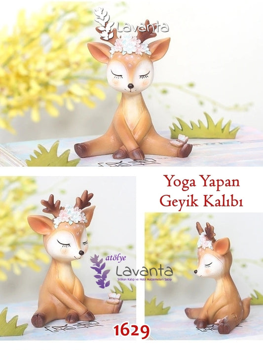 Üç Boyutlu Yoga Yapan Geyik Silikon Kalıbı