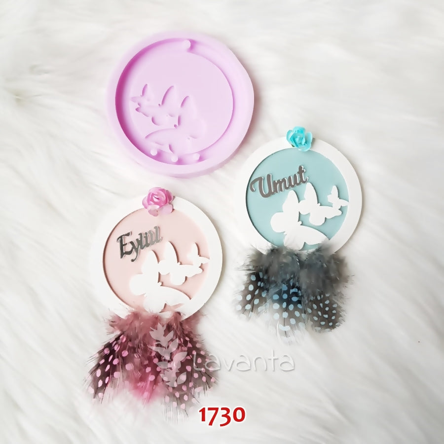 Üçlü Kelebek Tabanlık Kokulu Taş Silikon Kalıbı