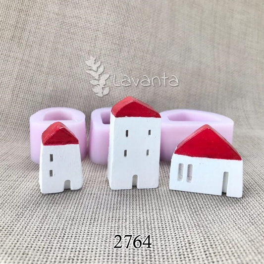 Üçlü Mini Evler Silikon Kalıbı