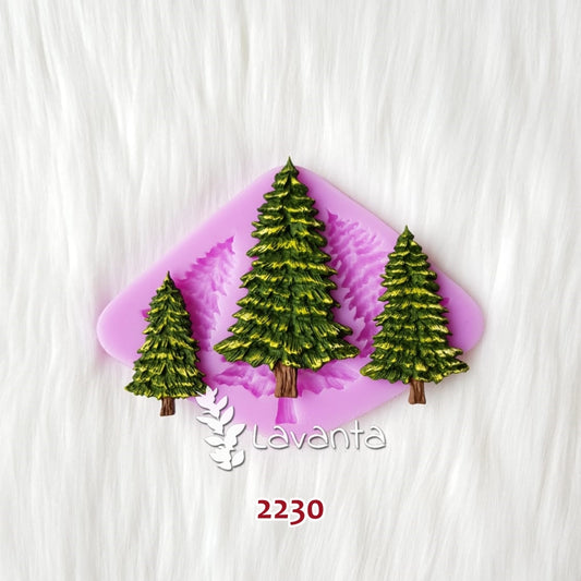 Üçlü Çam Ağaçları Silikon Kalıbı