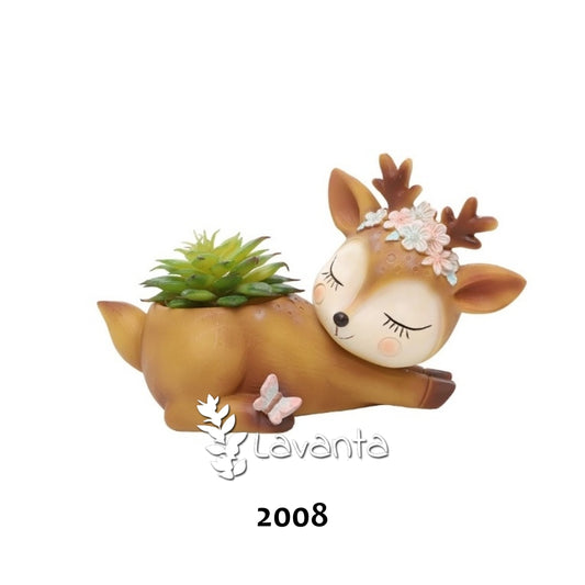 Uyuyan Geyik Saksı Kalıbı