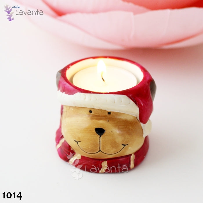 Yılbaşı Ayıcık Mumluk Silikon Kalıbı